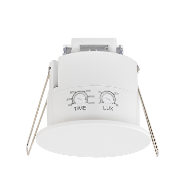 Microwave motion and presence sensor for building-in, 360°, 1200W/600W, 4m, IP54
