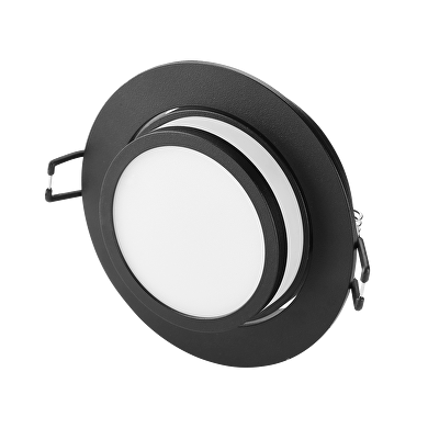 Ugradbeni dekorativni panel (kućište), low-glare, okrugli, GU10, crna, pomični, IP20