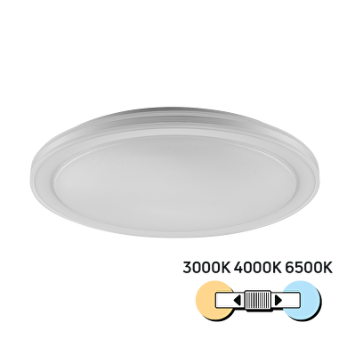 Plafonnier LED CCT, blanc, 24W, 3000K/4000K/6500К, 220-240V AC, cercle, IP20
