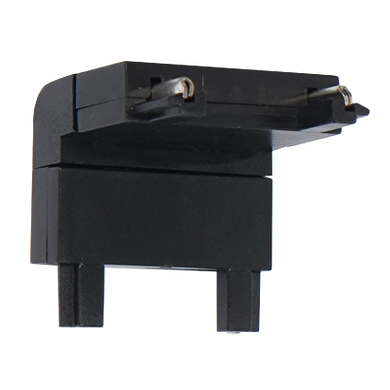 Vertical L-connector for slim rail for surface mounting