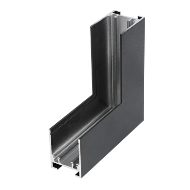 Vertical L-connector for deep rail for surface mounting