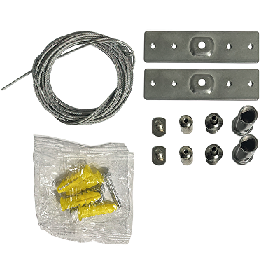 Suspension set for deep rail for surface mounting