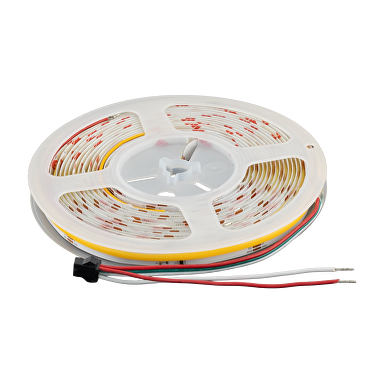 Striscia monocolore LED 11W/m, 4000K, IC WS2811, 24V DC, 10 pixels/m, COB, 5m, IP20