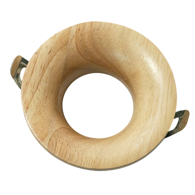 Ceiling downlight frame, round, GU10, fixed, wood, IP20