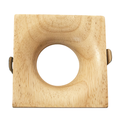 Ceiling downlight frame, square, GU10, fixed, wood, IP20