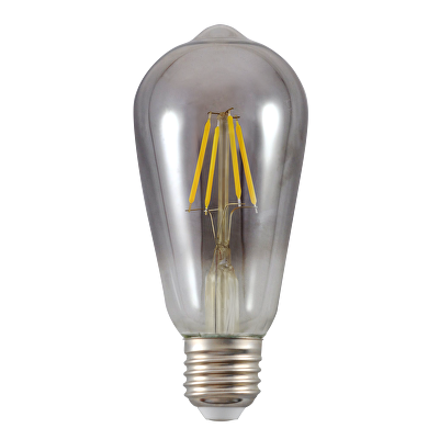Ampoule à filament LED fumée, ST64, 5W, E27, 1800K, 230V AC, ambre