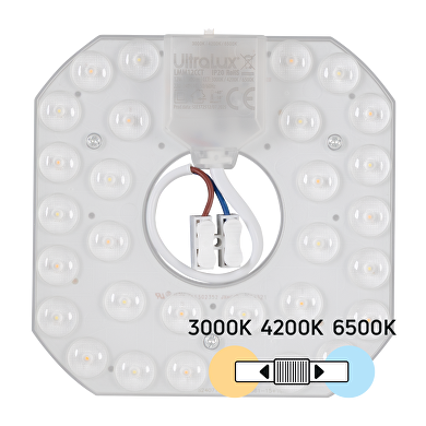 Магнитен LED модул за плафониери с превключвател, 12W, 3000K/4200K/6500K, 220V-240V AC