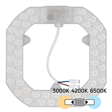 Магнитен LED модул за плафониери с превключвател, 24W, 3000K/4200K/6500K, 220V-240V AC