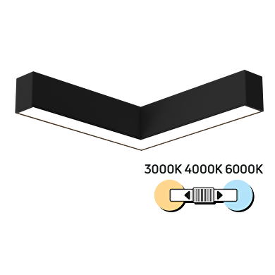 LED L-освeтително тяло, CCT, черно, 20W