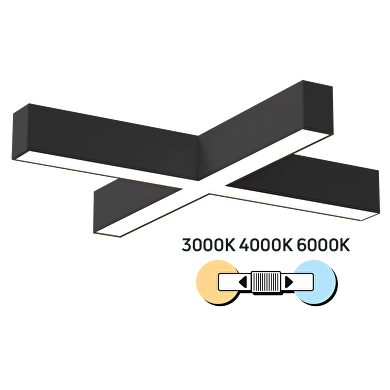 LED X-освeтително тяло CCT, черно, 40W