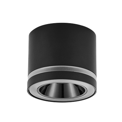 Тяло за открит монтаж на LED модул с ниско ниво на заслепяване, кръг, стационарно, черно, IP20