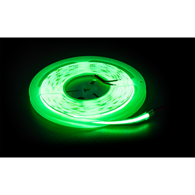 Professional LED strip 11W/m, green, 24V DC, 480 LEDs/m, COB, IP65