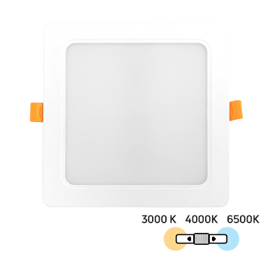 Pannello LED da incasso, quadrato 18W, 3000K/4000K/6500K, 220-240V AC, IP54