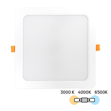 Pannello LED da incasso, quadrato 24W, 3000K/4000K/6500K, 220-240V AC, IP54
