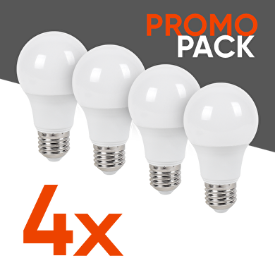 Confezione promozionale da 4 lampadine LED per scatola A60 11W, E27, 4000K, 220-240V AC