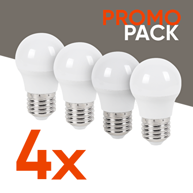 Πακέτο προσφοράς 4 τεμαχίων/κουτί λάμπα LED G45 6W, E27, 4000K, 220-240V AC