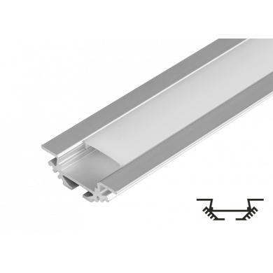 Алуминиев профил за LED лента, за вграждане, универсален, 2м