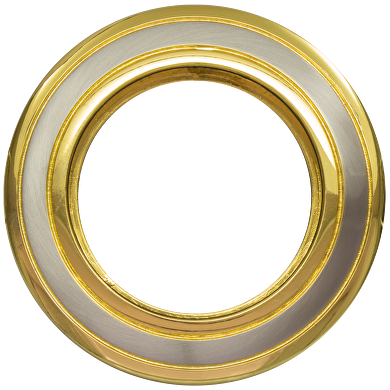 Einbaustrahler (Körper), Kreis, stationär, Nickel satiniert / Gold, IP20