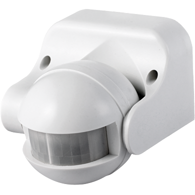 Sensor de movimiento (PIR) de superficie 180º ,IP44,6A, blanco