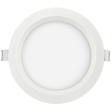 LED панел за вграждане, кръг, бяла рамка, 6W, 2700K, 220-240V AC, топла светлина
