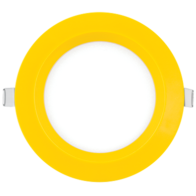 Downlight de LED con marco amarillo, redondo 6W 2700K, 220V, luz calida, SMD2835