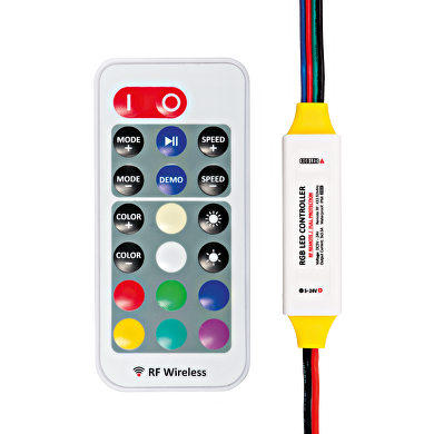 Професионален RF контролер за RGB светодиодно осветление, 5-24V DC,  3х3,5А