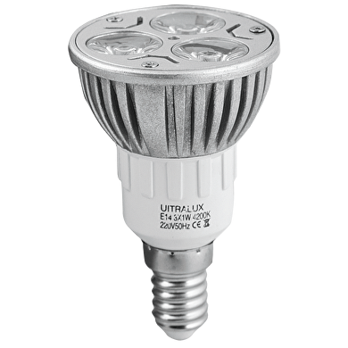 LED лампа луничка 3х1W, E14, 2700K, 220-240V AC, топла светлина
