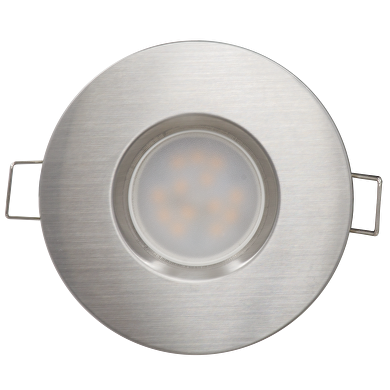 LED downlight for building-in 6.5W, 2700K, 220-240V AC, satin nickel, IP44