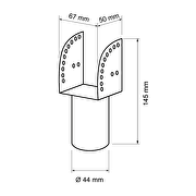 Adaptateur ø42 mm avec réglage de l'angle de montage pour apparéil d'éclairage des routes LED