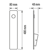 Corps murale LED avec éclairage indirect, 5W, 2700K, blanc