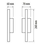 LED осветително тяло за стена, 2x3W, 3000K, 220-240V АC, IP65, сатиниран никел