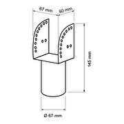 Adapter ø65 mm for LED street lamp with beam angle regulation