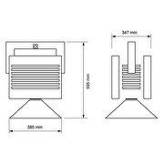 Appareil d'éclairage industriel cloche LED, 500W, 45°, 6000K, IP65