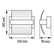 LED aplique de pared, 5W, 2700K(luz càlida), 220V, IP20, chromo-cristal