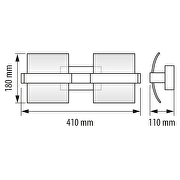 LED-Wandleuchte 10W, 2700K, Chrom, IP20