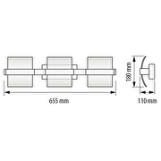 LED осветително тяло аплик за стена 15W, 4200K, хром, IP20