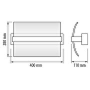 LED-Wandleuchte 20W, 2700K, Chrom, IP20