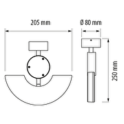 LED aplique de fachadas 6W, 2700K, 220V, IP65, SMD2835,movil, grafit