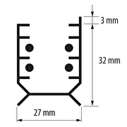 Τετρασύρματη ράγα με επιπρόσθετο τερματικό γείωσης, 1 m