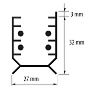 Rail à quatre fils avec borne de terre supplémentaire, 1 m