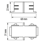 Connettore ad I per binario LED a 4 pin