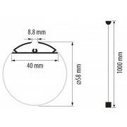 Aluminiumprofil für LED-Streifen, Zylinder Ø60mm, 2m