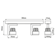 Φωτιστικό σποτ LED με δυνατότητα διεύθυνσης, 2x5W, 2700K, γραφίτη