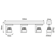 LED spot lighting fixture 3x5W, 4200K, graphite