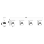 LED спот осветително тяло с възможност за насочване, 4x5W, 2700K, графит