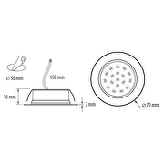 Mini lune LED encastrable 4W, 4200K, 220-240V AC, IP44, chrome