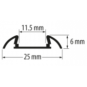 Profilé en aluminium pour bande LED pour installation extérieure, étroit, 2m