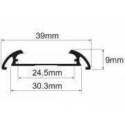 Nadgradni aluminijski profil za LED traku, široki, 2 m