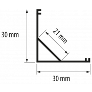 ALUMINUM PROFIL TIL LED FLEKSIBELT STRIPS, 45 ° HJØRNEPROFIL, 2M