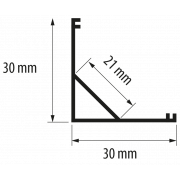 Perfil de aluminio para tira de LED, angular grande- 2m.